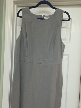 J. Crew Sleeveless Gray Midi Sheath Dress